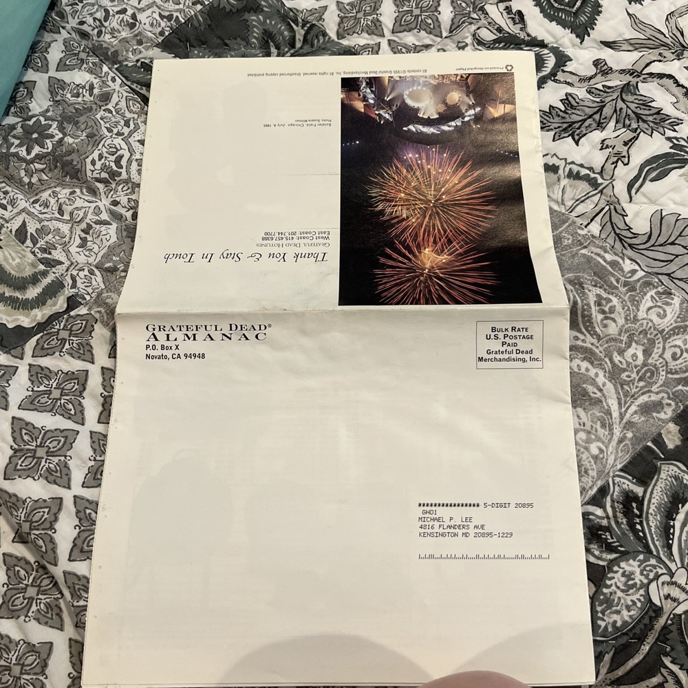 Grateful Dead Almanac Jerry Rip Issue