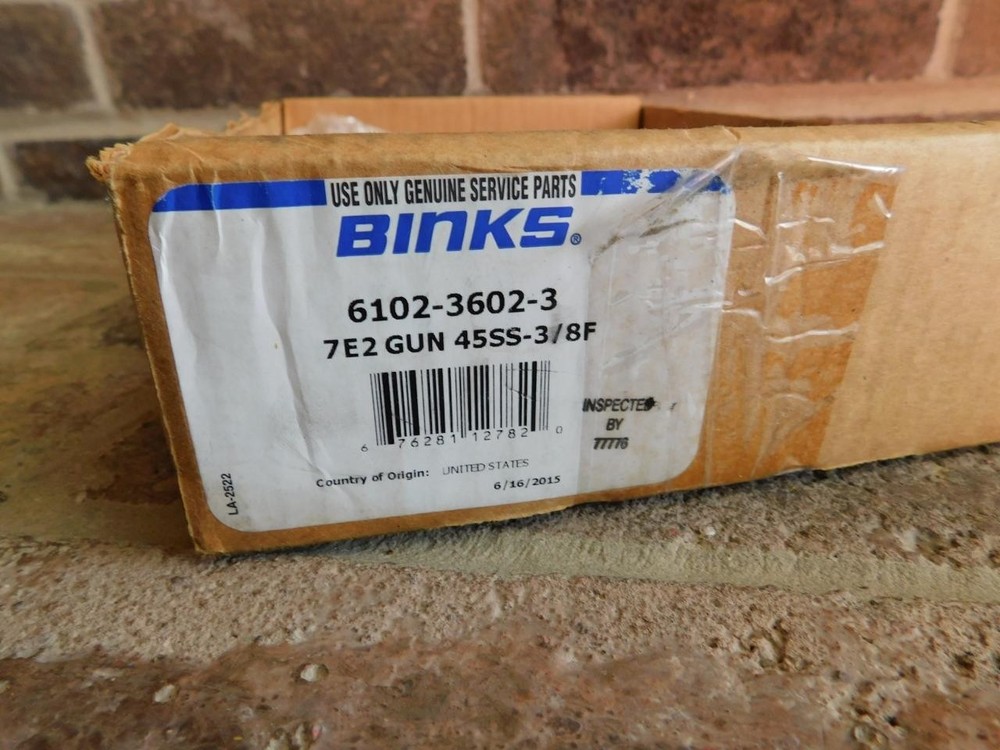 BINKS 7E2 45SS-3/8F SPRAY GUN 6102-3602-3 NEW OPEN BOX