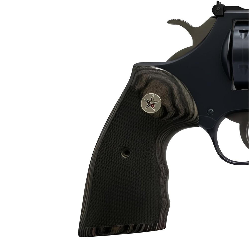 Colt Python Black Rosewood Grips Texas Star Medallion