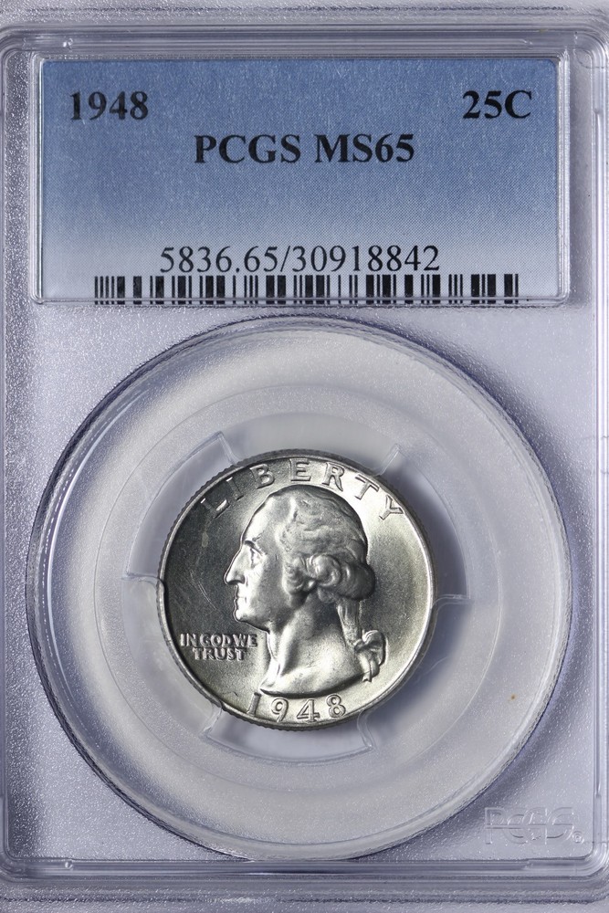 GEM BU 1948 Washington Quarter PCGS MS65 VAYNN