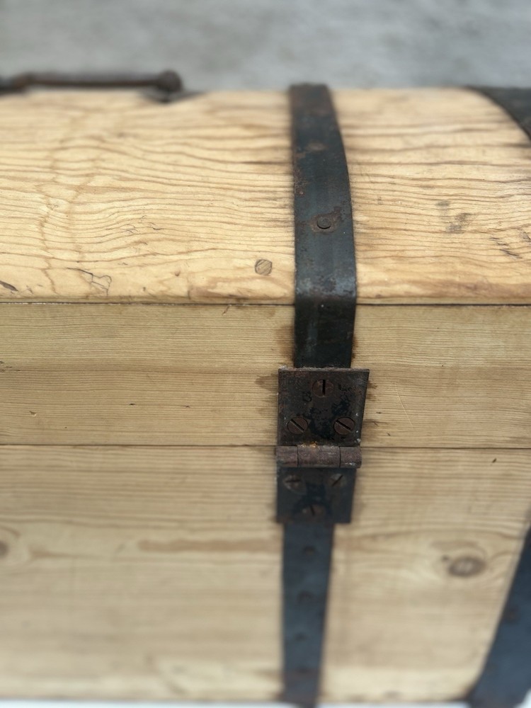 Antique Pine Dome Trunk Chest