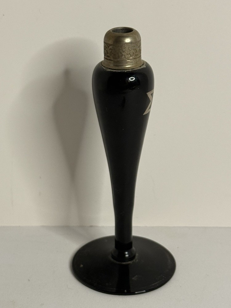 DeVilbiss Black Glass Art Deco Perfume Bottle ETB
