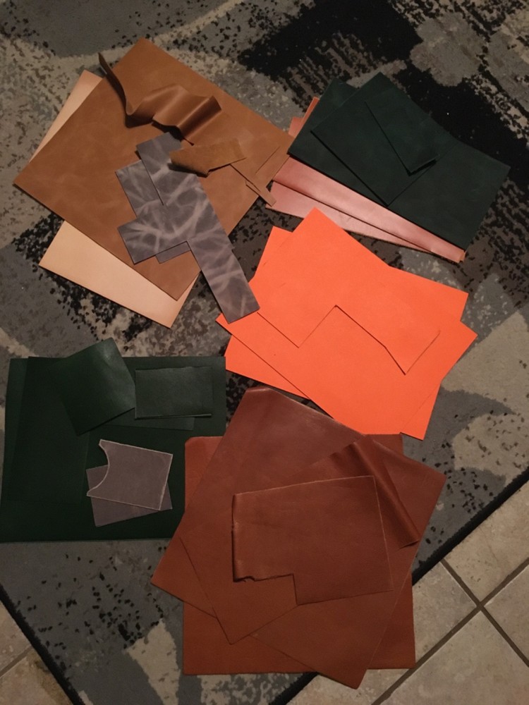 leather squares an scrapes for crafts