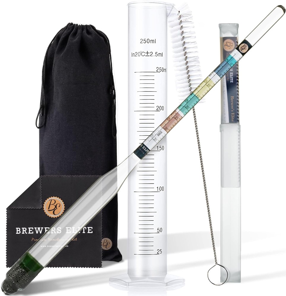 Brewer's Elite Hydrometer & & Plastic Test Jar Kit, Clear