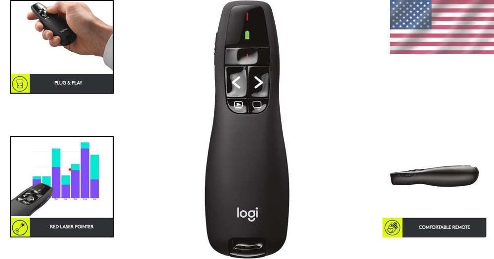 2.4GHz RF Wireless Presenter with Laser Pointer-