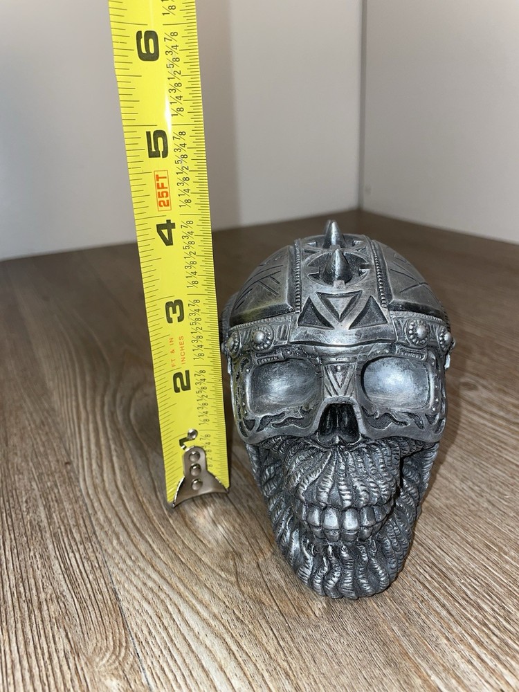 Frost PCT Steampunk Gothic Silver Toned Viking Skull Prop Pacific Giftware