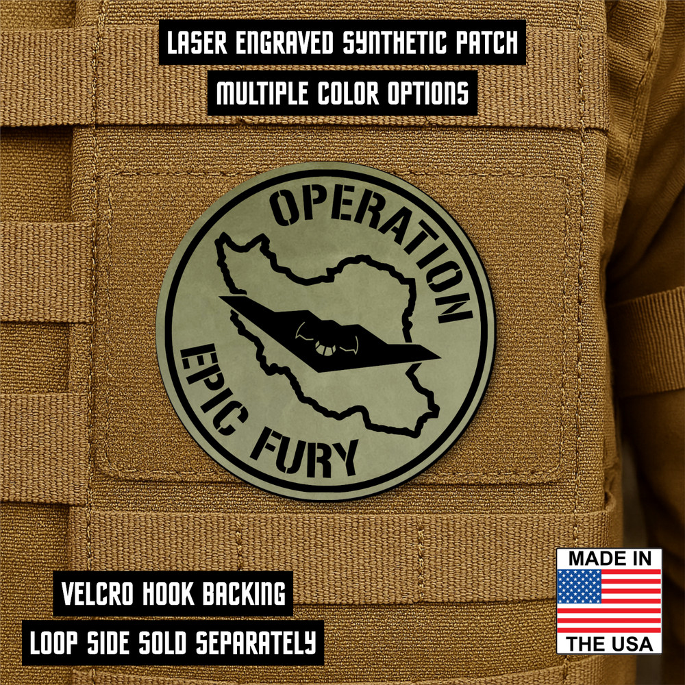 Operation Epic Fury Morale Patch - 3" Round Hook & Loop Plate Carrier Patch