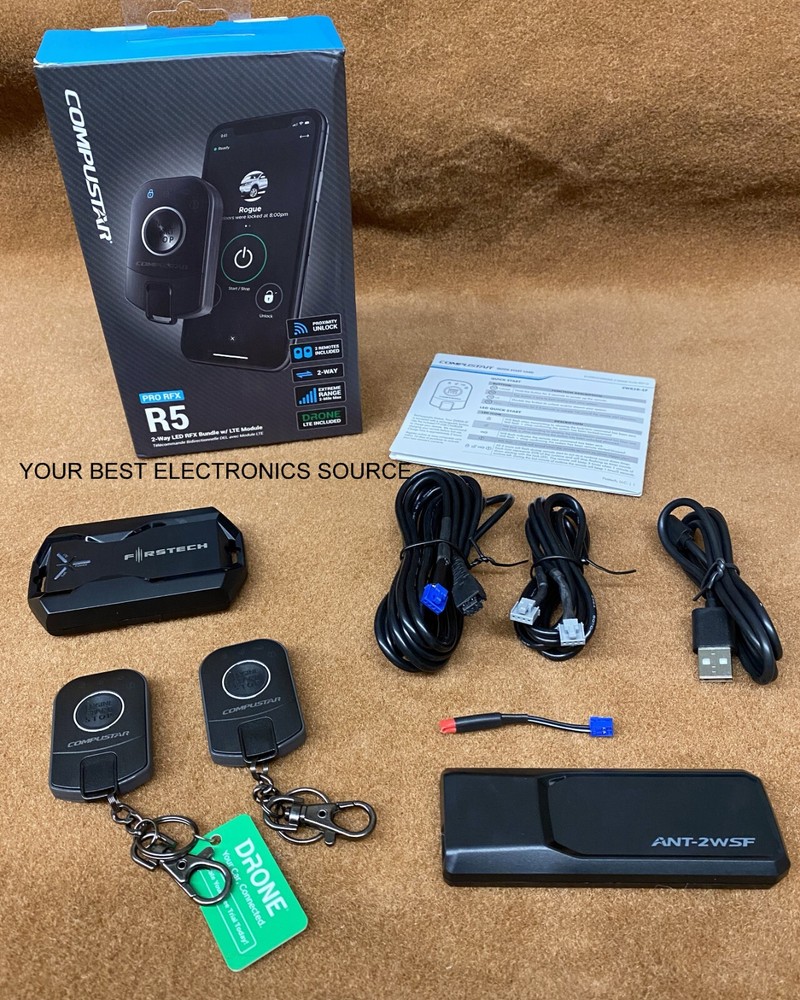 NEW Firstech/Compustar RFX-P2WR5-SF 2-Way Remote Kit with DRONE LTE Module