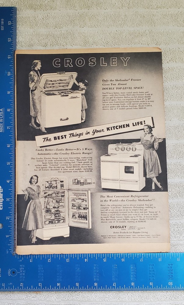 Vintage 1952 Crosley Appliance Advertisement