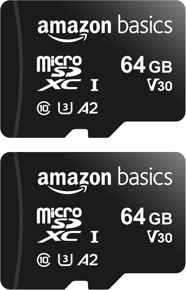 2 Amazon Basics MicroSD cards Class 10 - 64GB Memory Cards