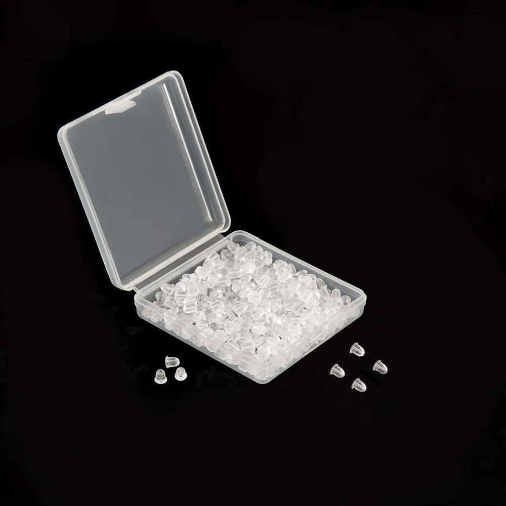 Earring Back Replacement 1200 Pcs Clear Silicone Rubber for Fish Hook Earrings
