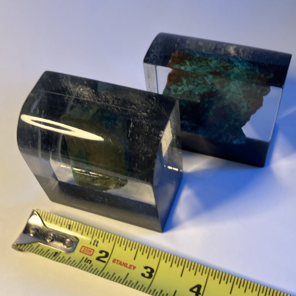 King Solomon's Mines Stone in Acrylic Rectangular Paperweight Glossy Medium Pair