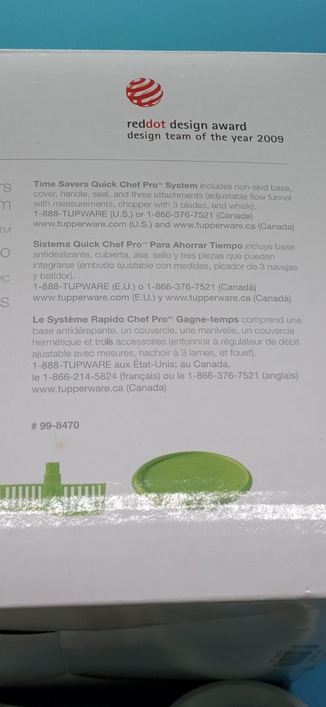 Tupperware Quick Chef Pro System Manual Food Processor - Green