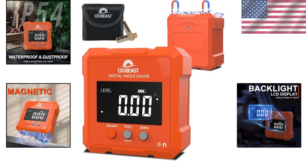 Durable Digital Angle Finder with Backlight & Storage Bag - Ultimate Tool Gift