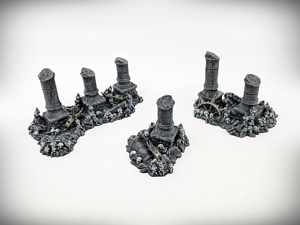 Ruined Columns - Grimdark- Deluxe Bundle (Large)- Tabletop Wargaming RPG terrain