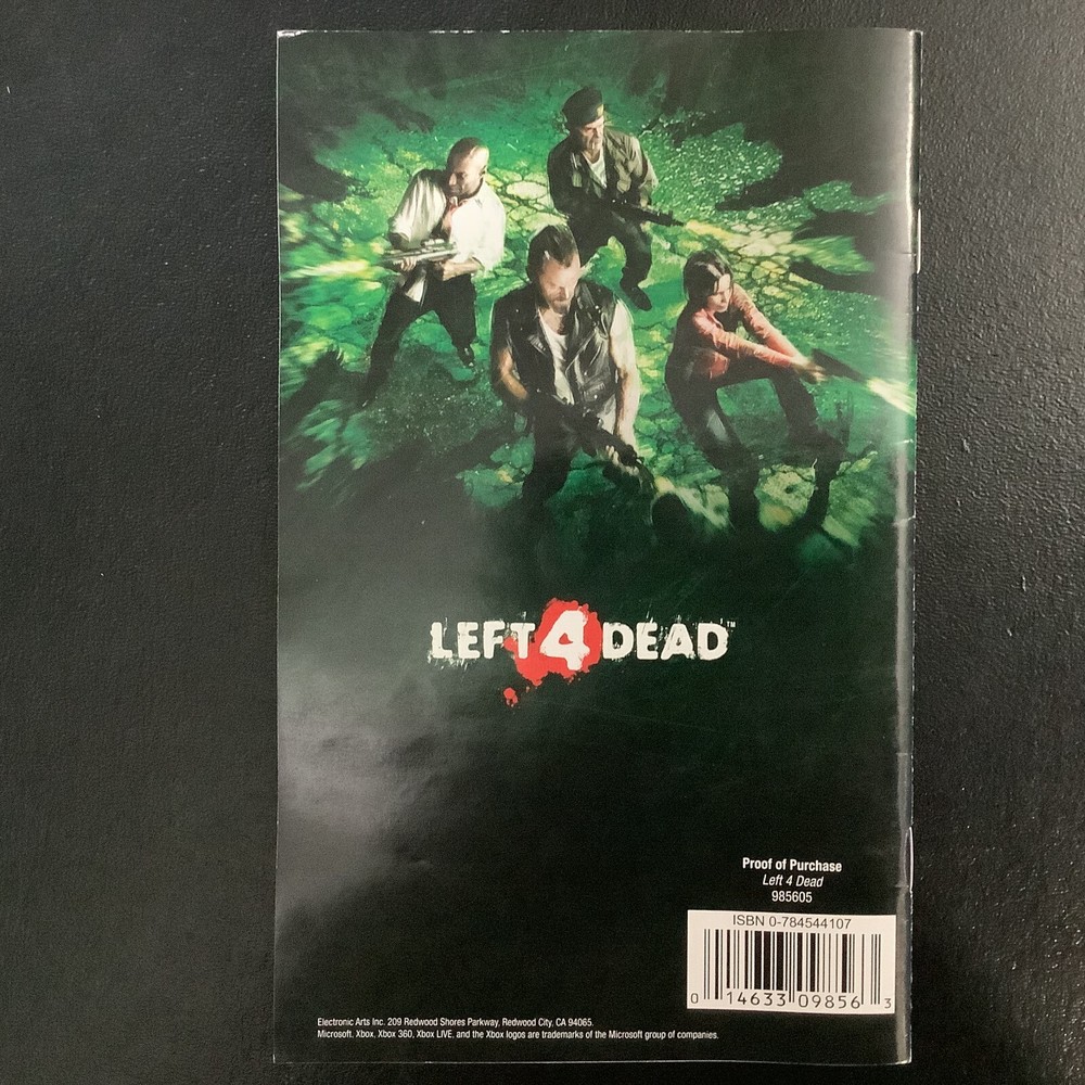 Left 4 Dead 1 Microsoft Xbox 360 Instruction Manual Only