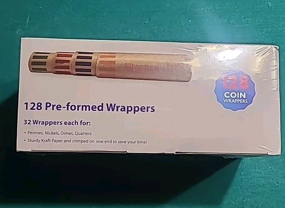 128 PRE-FORMED COIN WRAPPERS * NEW *