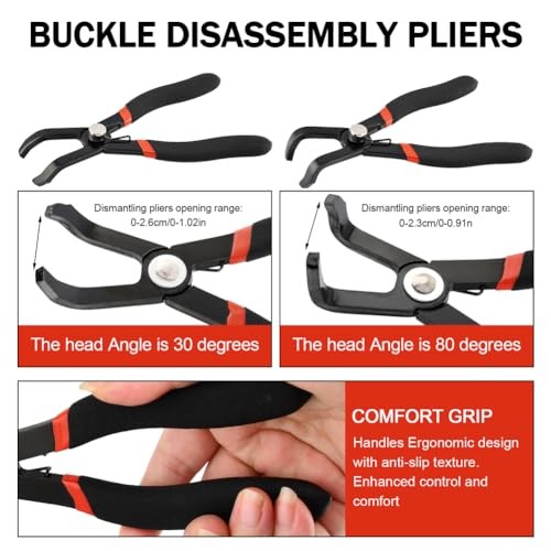 2 Pack Push Pin Pliers Set, Efficient Multi-Functional 30 Degree and 80 Degree