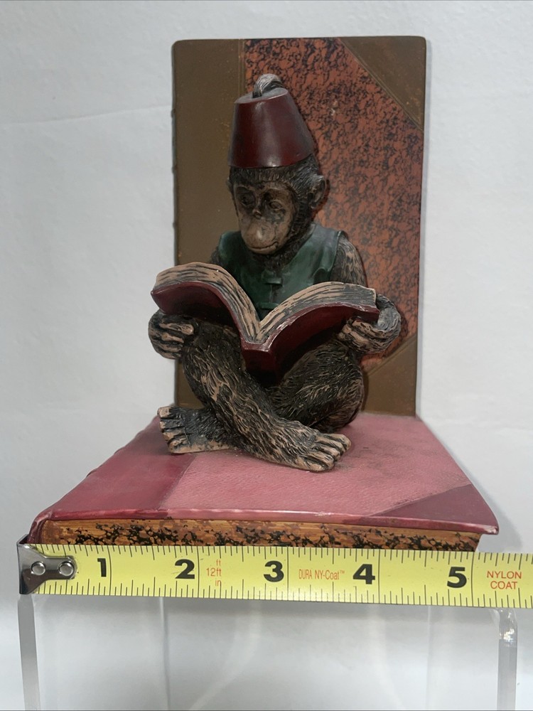 Vintage Monkey In A Fez Hat Bookend