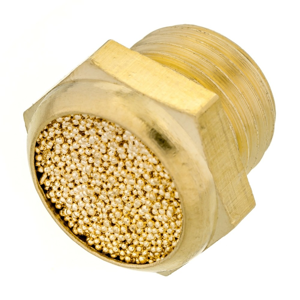 M12 Low Profile Pneumatic Muffler Filter Silencer Sintered Male Thread Threaded