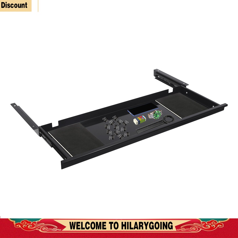 Slide Out Under Desk Keyboard Tray Pull Out Keyboard Drawer Shelf Space Saver