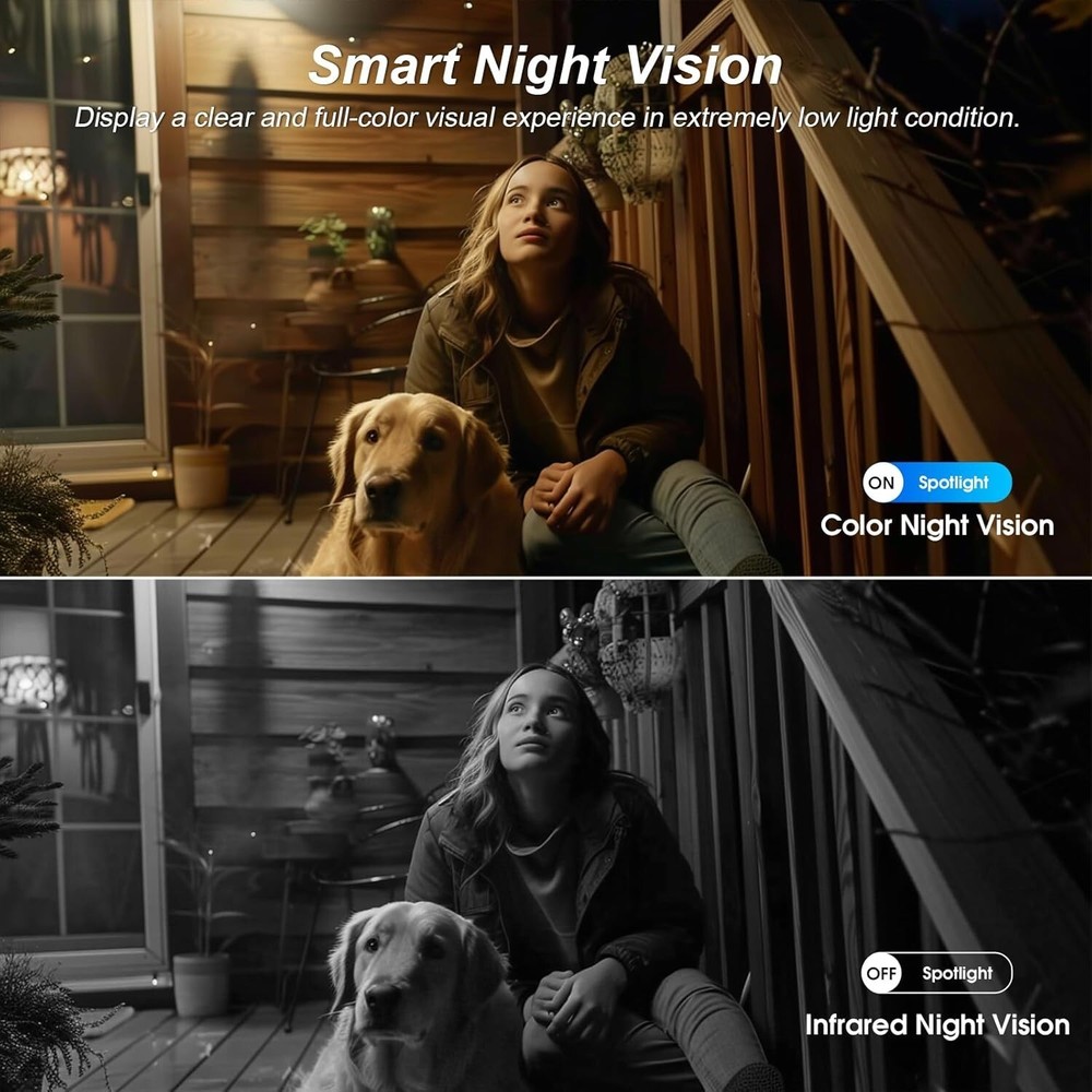 4MP Wireless Security Camera System Wifi Solar Battery Powered 2 Way Audio