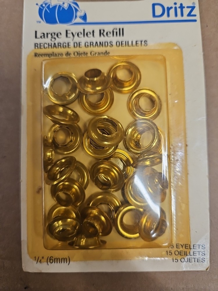 Dritz Large Eyelet Refill 15 Eyelets 6mm New In Package