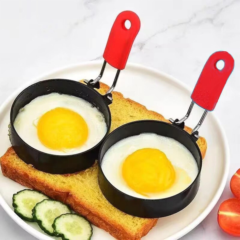 2 Pcs/Set Fried Egg Molds Kitchen Tool Stainless Egg Rings Shaper 2pk