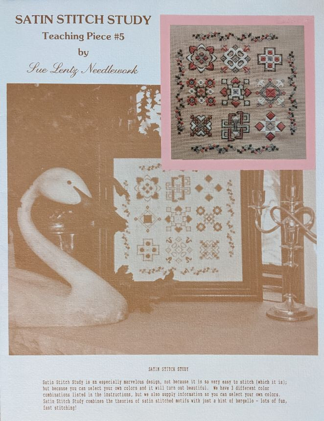 Sue Lentz Satin Stitch Study Teaching Piece #5 Needlepoint Pattern 1993
