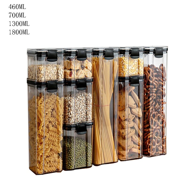 Food Storage Containers Airtight Cans Plastic Storage Boxes Stackable Food