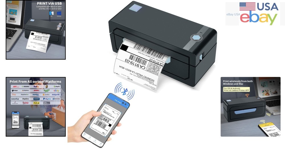 Versatile 4x6 Label Printer with Bluetooth for eBay, Amazon & Etsy Shipping