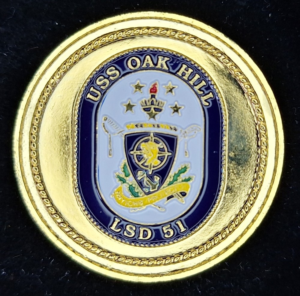 LSD-51 USS OAK HILL "Nations Protector" - Navy Challenge Coin