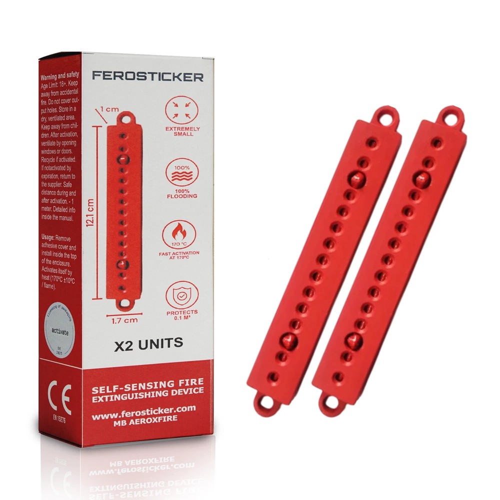 FEROSTICKER Small Automatic Fire Extinguisher for Electric Boxes (Pack of 2)