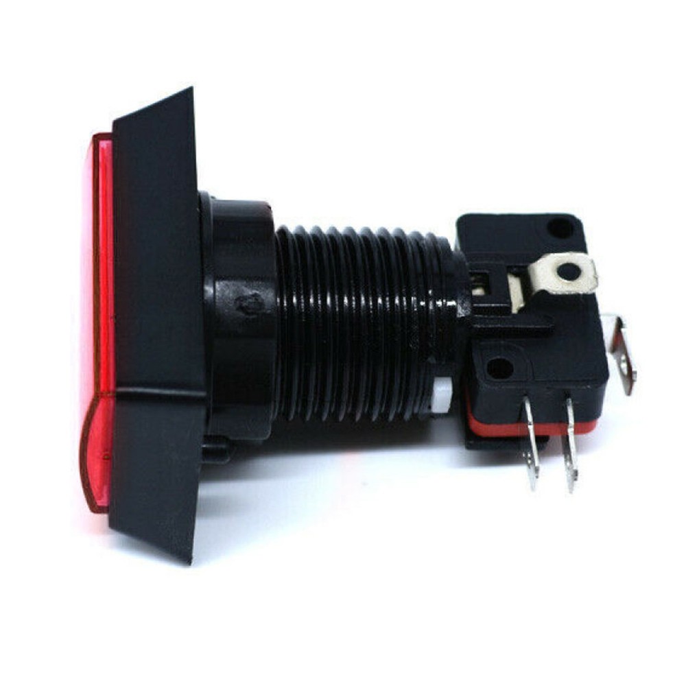 Red Arcade Square Rectangle Buttons LED Push Illumilated W/ Microswitch C