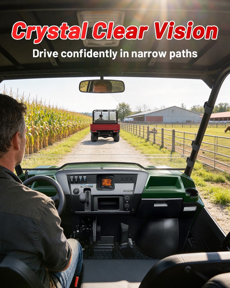 FOR KAWASAKI MULE 3000 MULE 3010 FOLDING WINDSHIELD PC CLEAR FRONT WINDSCREEN