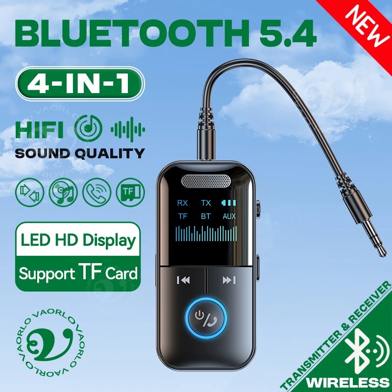 Bluetooth 5.4 4 in 1 TF AUX Car TV Transmitter