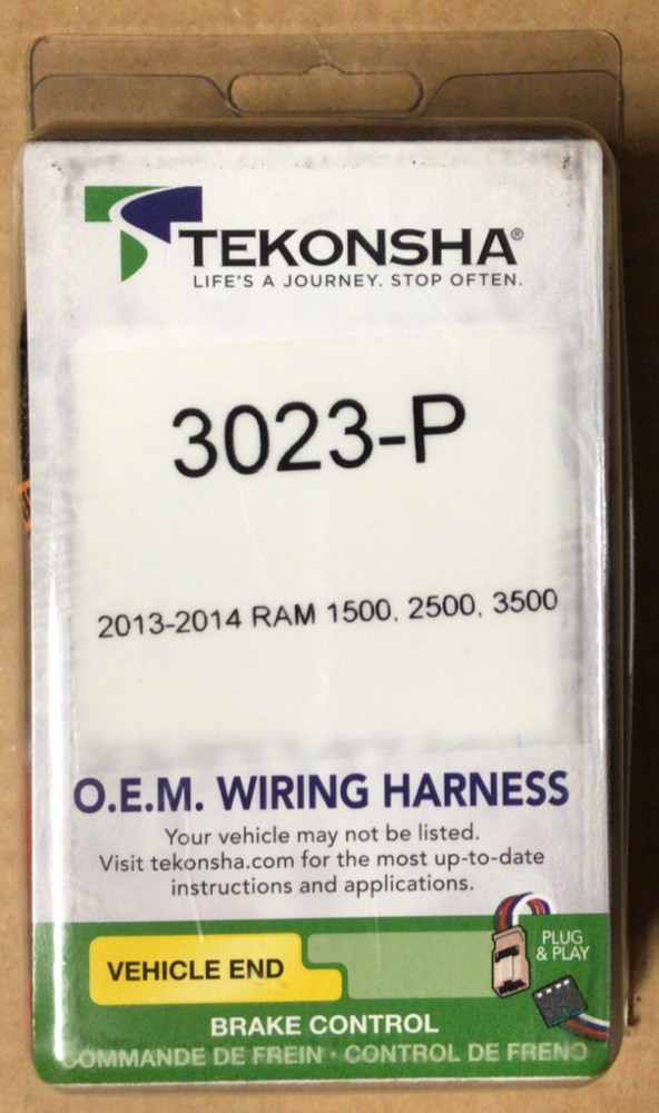 3023-P TEKONSHA BRAKE CONTROL WIRING HARNESS