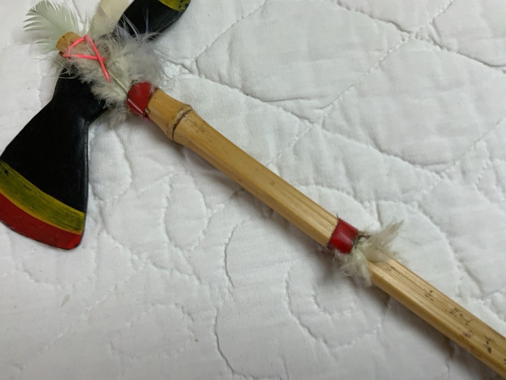Antique Souvenir Trading Post Tomahawk, Bamboo Handle, Hand Made