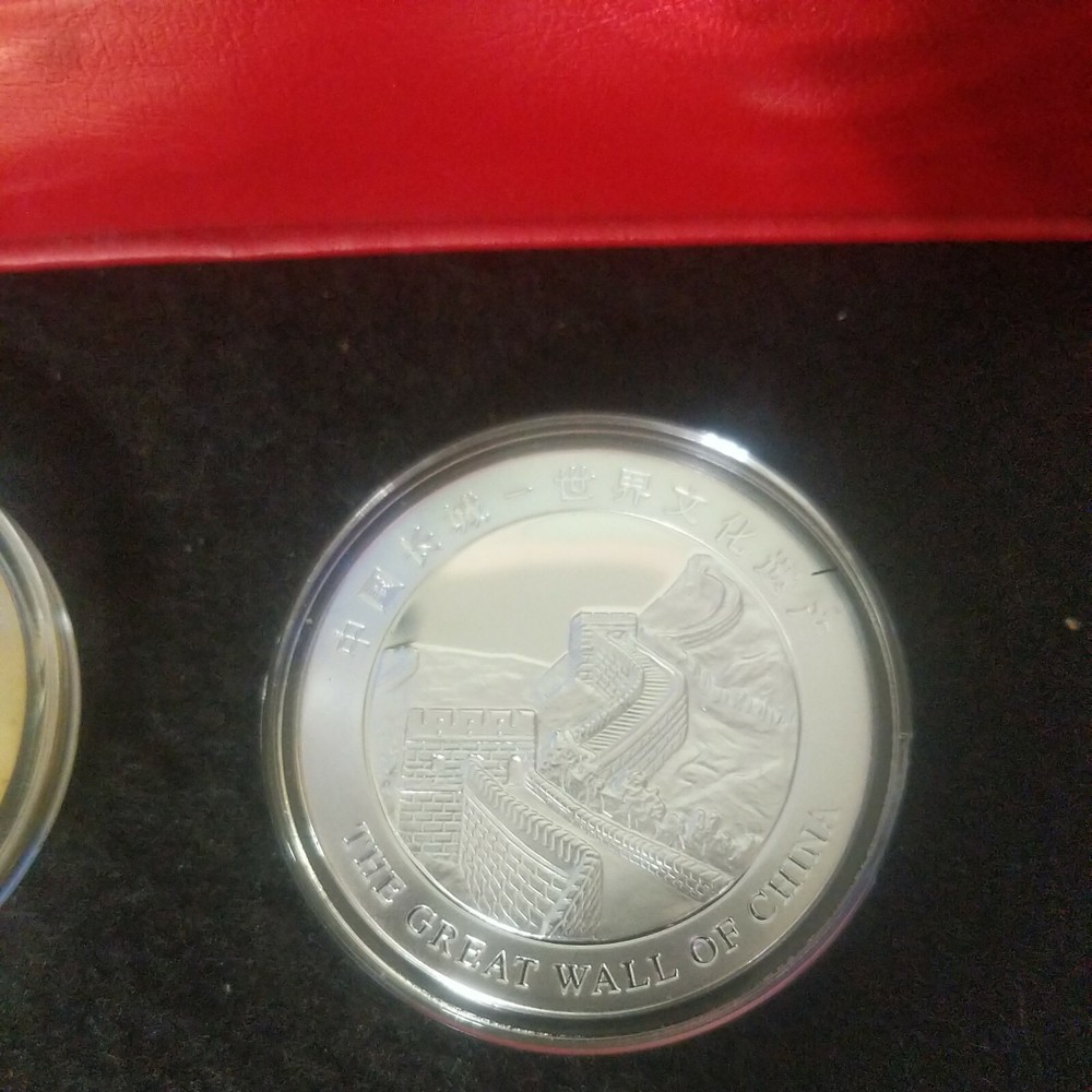 2pc Set: Chinese Panda Colorized Gold &Silver Plated 2 piece set in box.