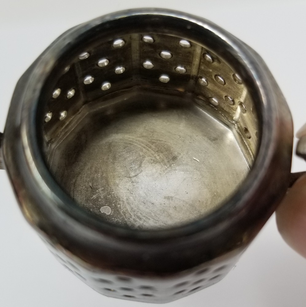 Vintage Style Tea Strainer Infuser Teapot Shape w/ Chain