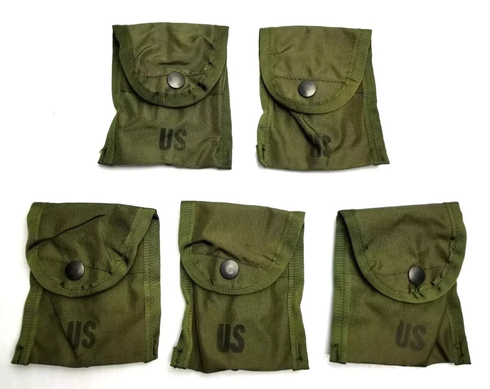 Lot of 5 US Military First Aid / Compass Medical Pouch Medic OD w Clip NEW