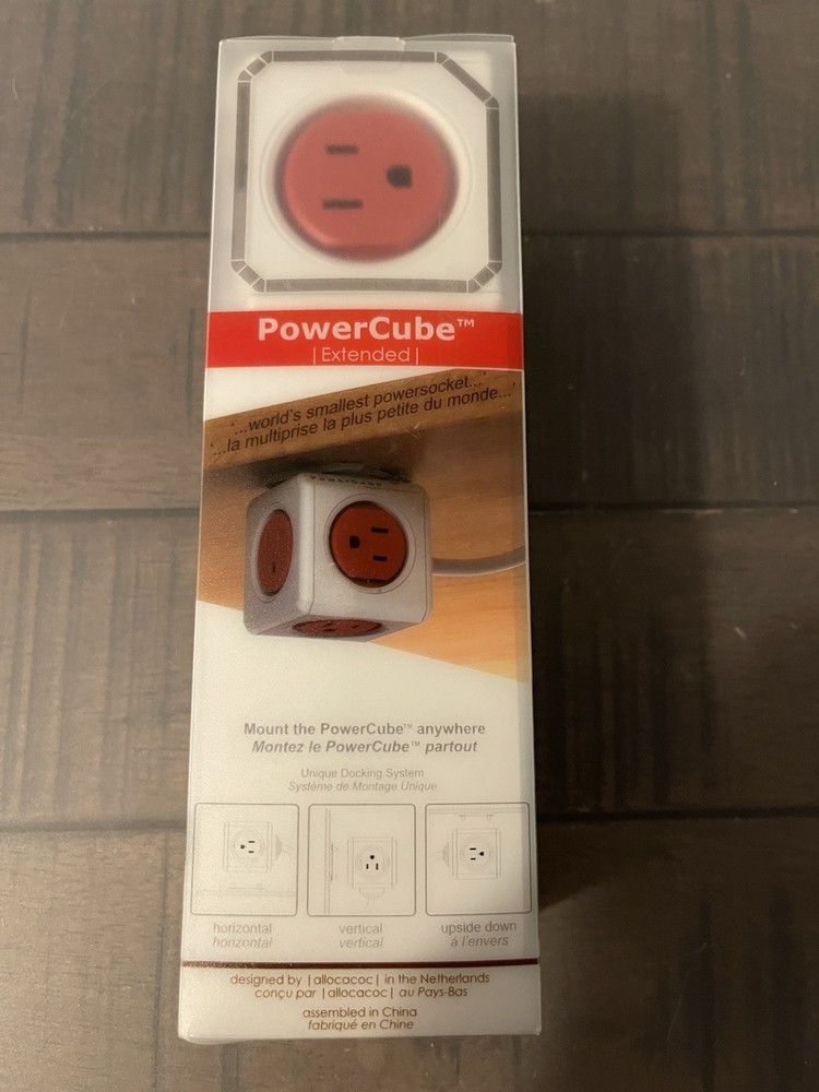 ALLOCACOC POWERCUBE 5 OUTLETS EXTENDED 5' ADAPTER 125V 15A 1875W SURGE PROTECTOR