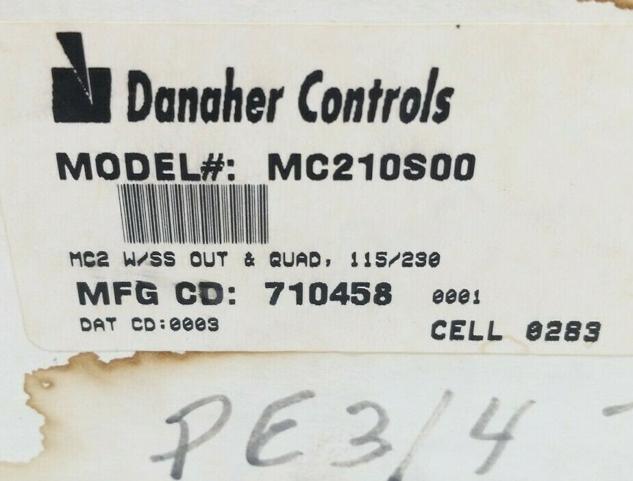 Danaher Controls MC210S00 Display - Tear in Back Panel