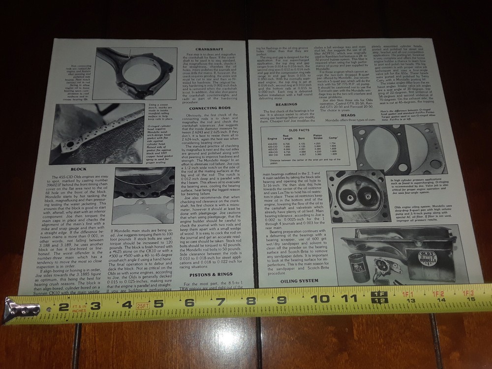 JOE MONDELLO OLDS 455 TRANS AM ORIGINAL 1985 ARTICLE