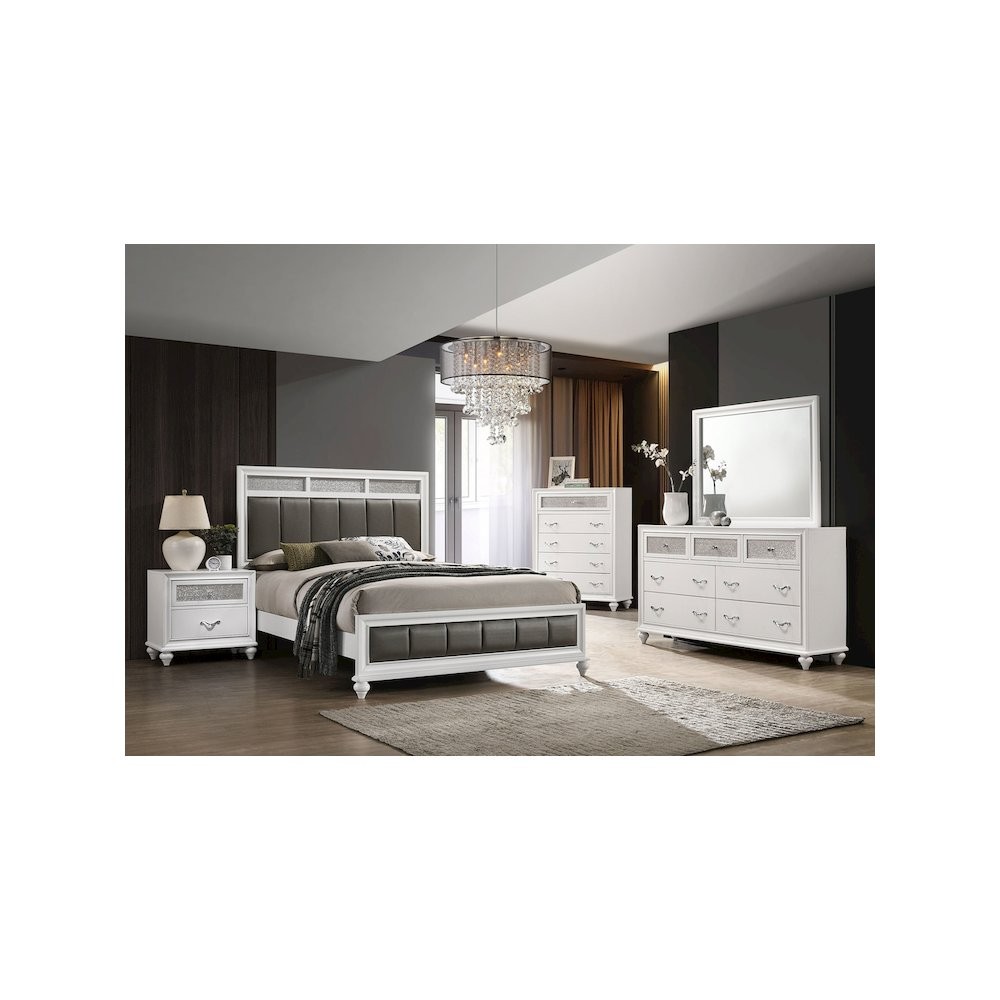 Barzini 5-piece Eastern King Bedroom Set White