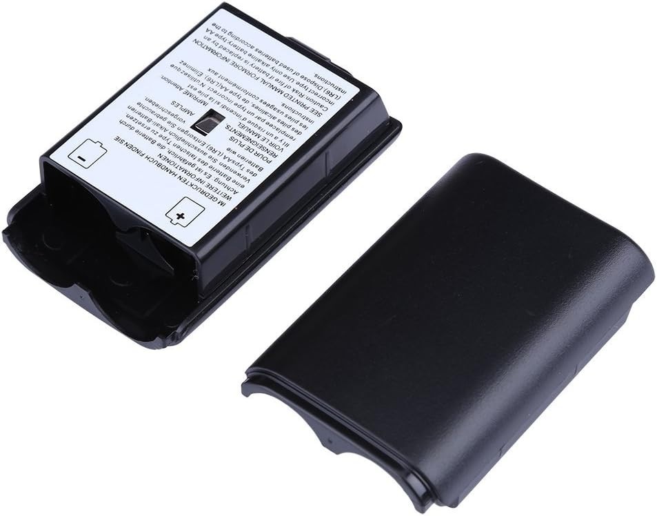 Compact 2X Black Battery Pack Covers for Xbox 360 Wireless Gaming Controllers