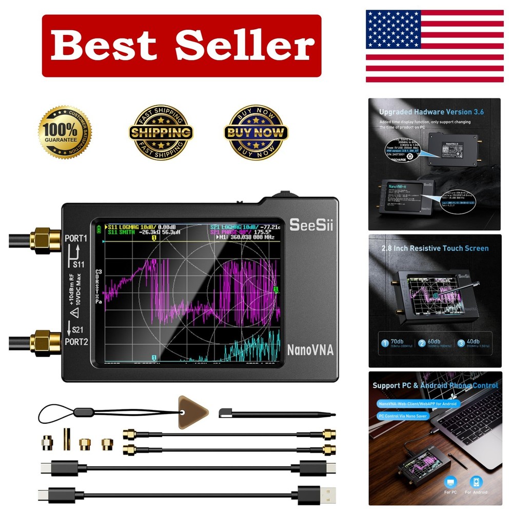 All-in-One Vector Network Analyzer with Data Storage and Touchscreen Control