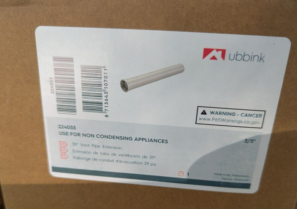 NEW Ubbink 224053 39" Vent Pipe Extension (G8BB)