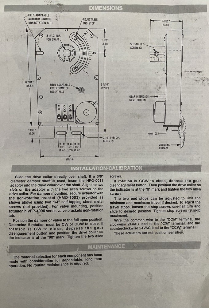 KMC MEP-5002 DIRECT MAGNETIC COUPLED ACTUATOR