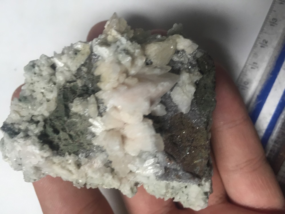 Fluorescent Calcite Crystal Clusters On Matrix From NC